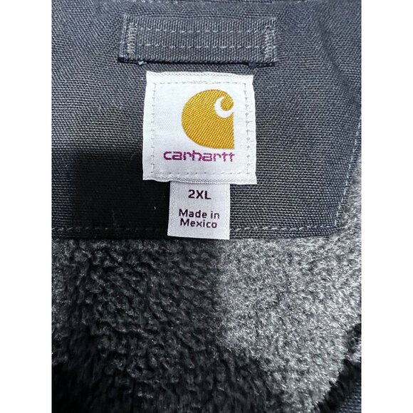Carhartt Black Sherpa-Lined Vest Heavy-Duty Workwear mens size 2XL - Picture 3 of 6